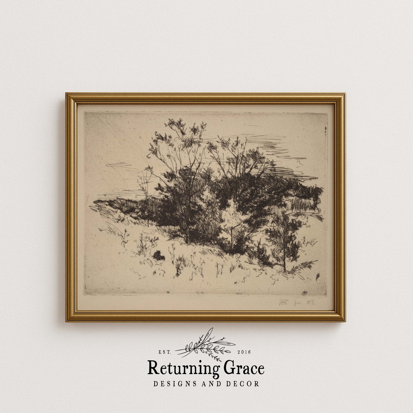 Autumn Black and White Sketch Printable Art