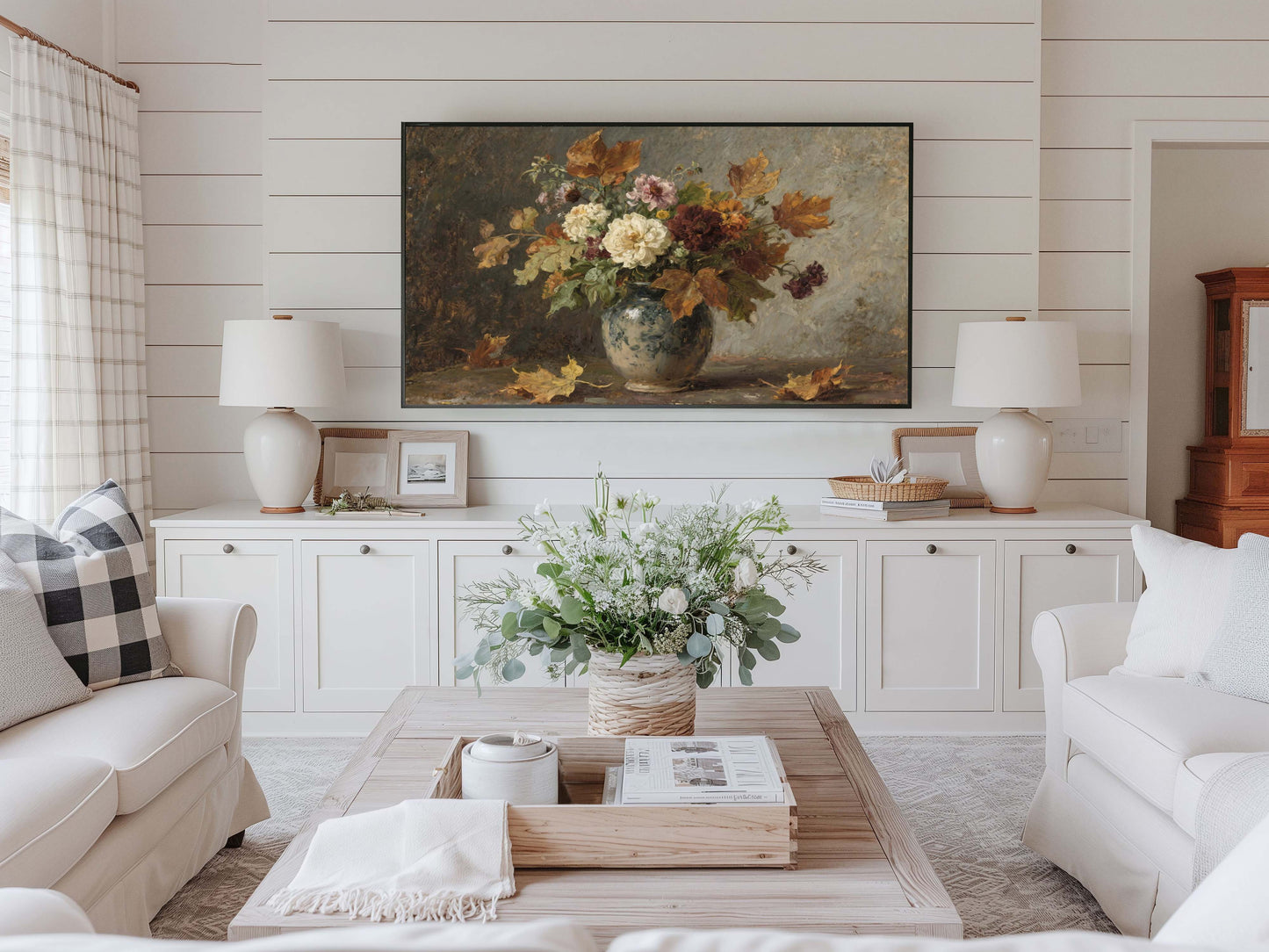 Fall Flowers in Vase Still Life TV Art