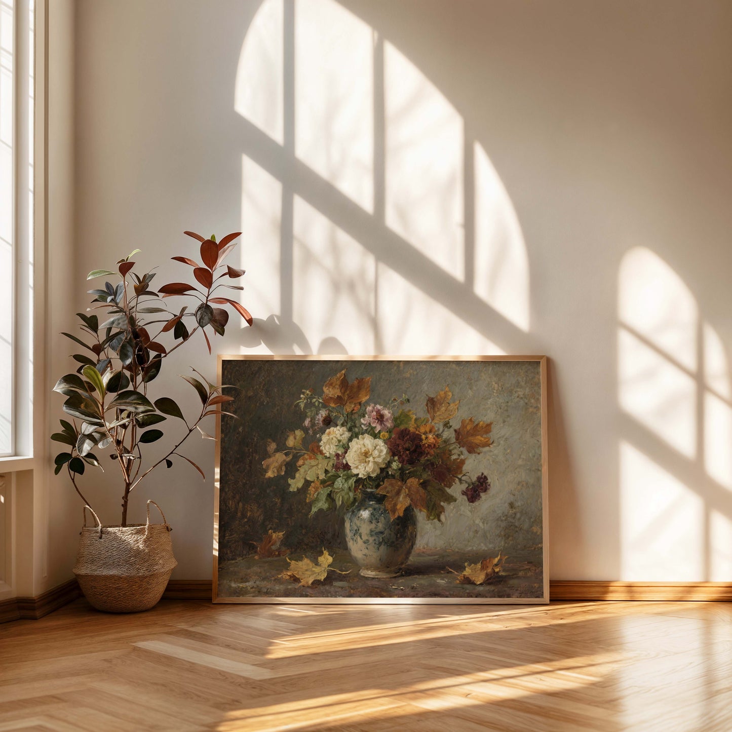 Fall Flowers in Vase Still Life Printable Art