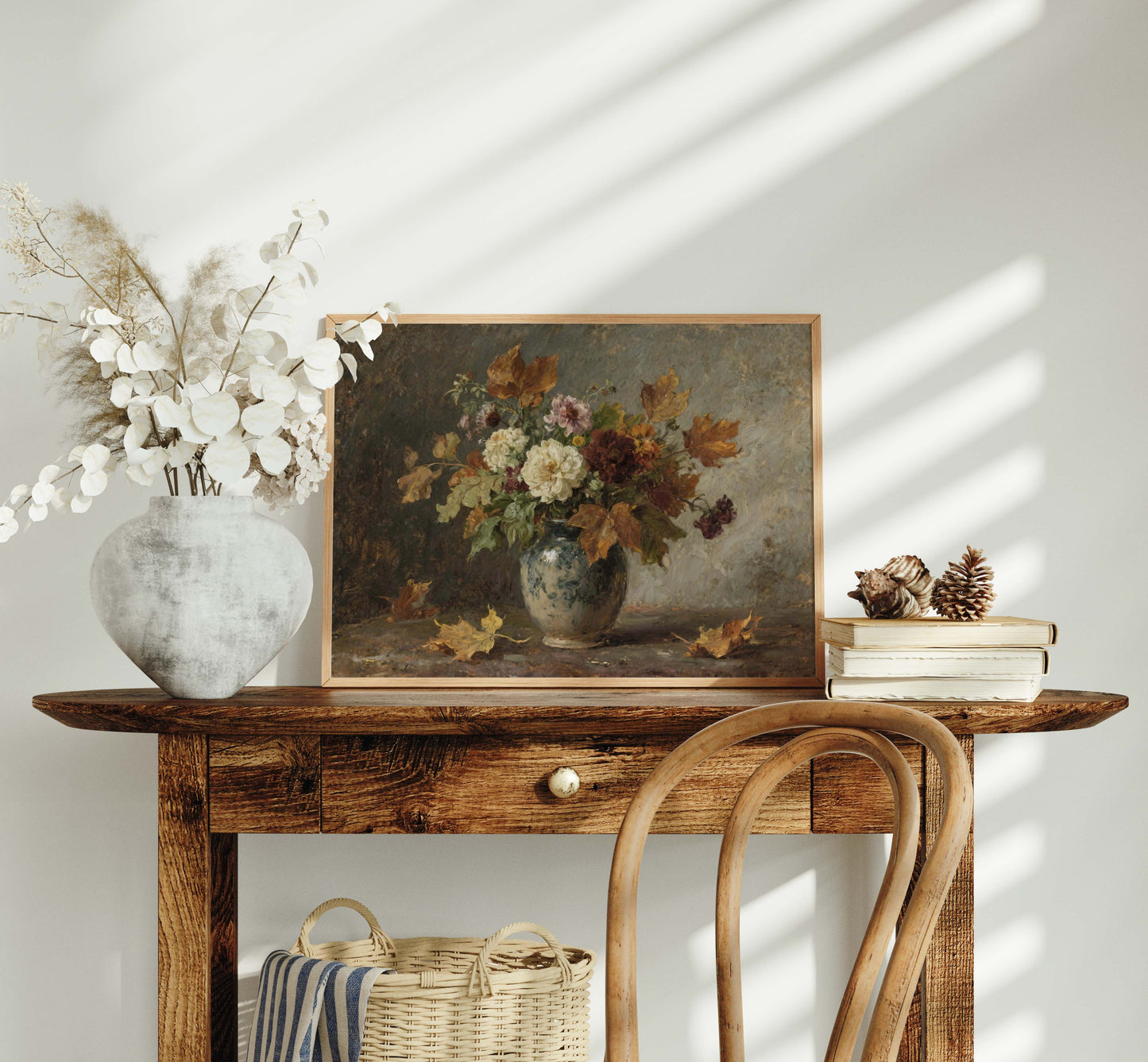 Fall Flowers in Vase Still Life Printable Art