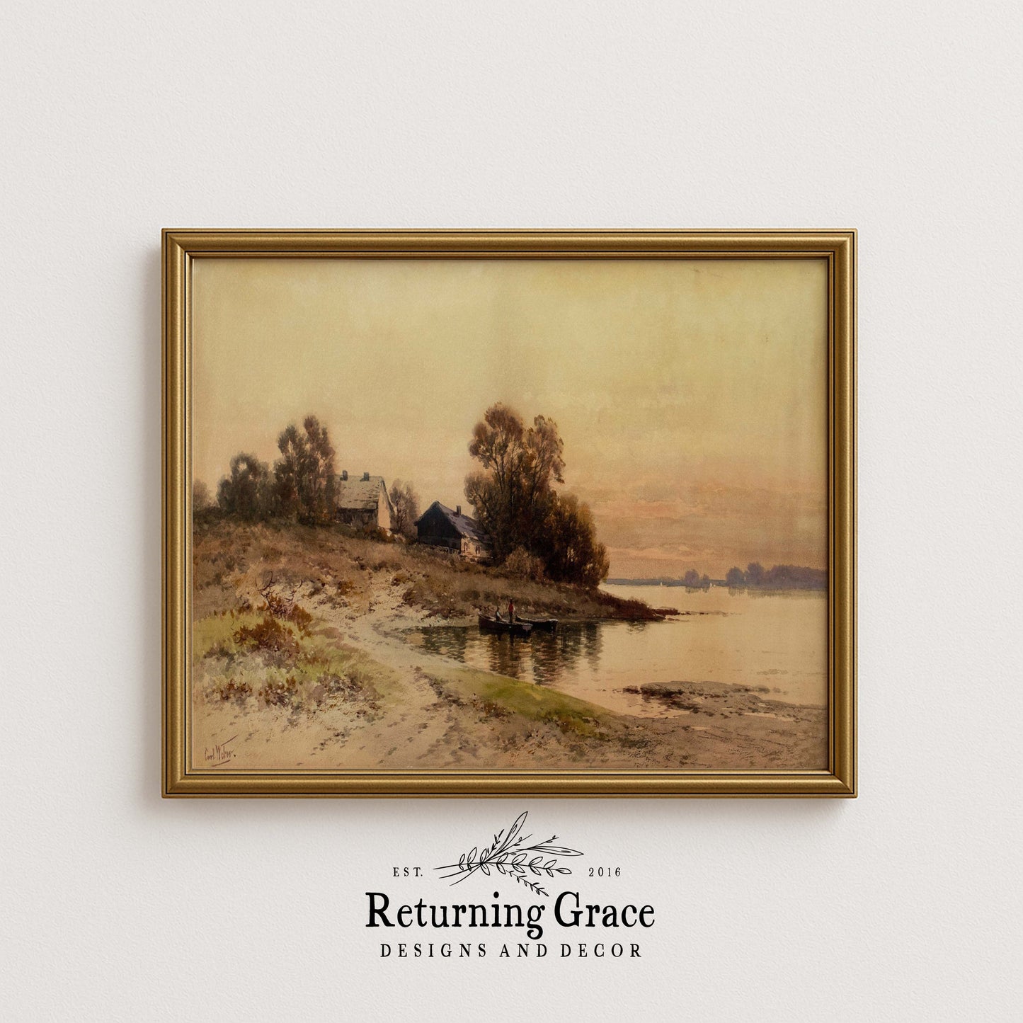 Fishing by the Shore Printable Art
