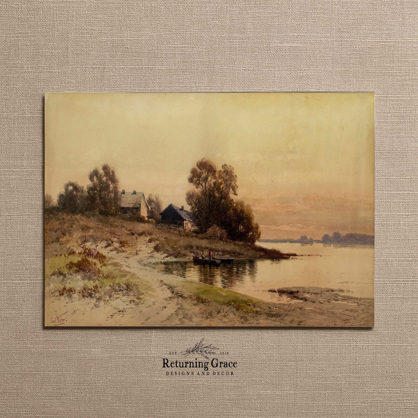 Fishing by the Shore Printable Art