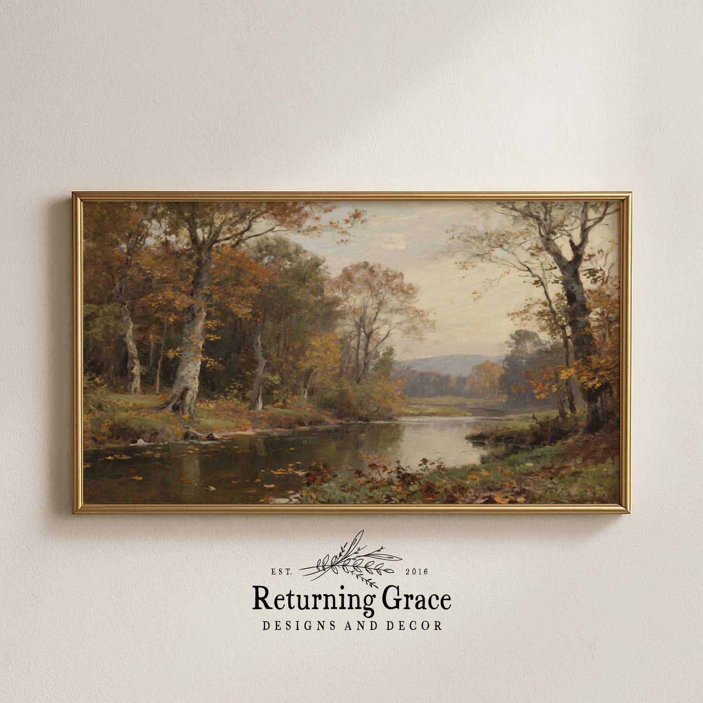 Leaves in the River TV Art