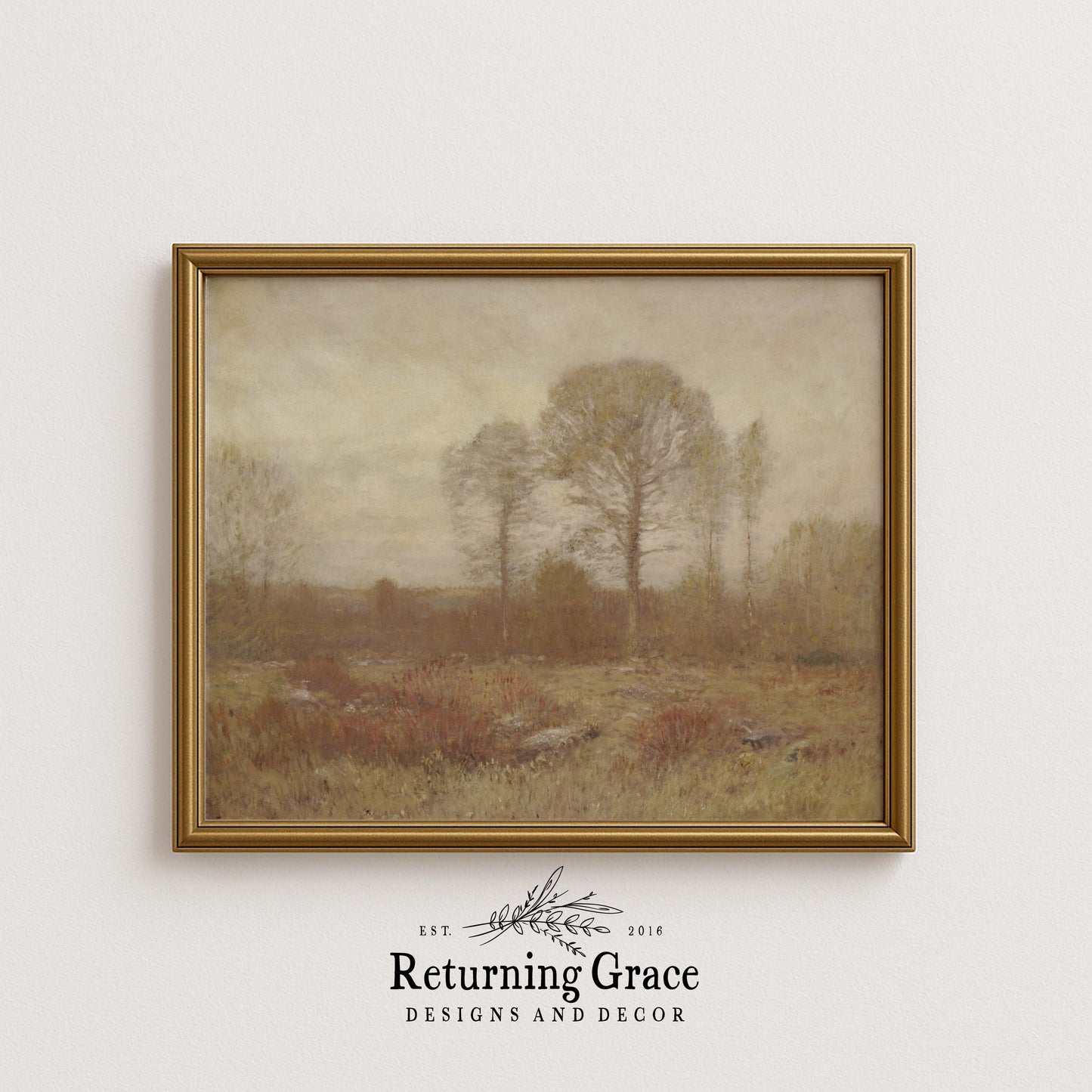 Neutral Fall Landscape Printable Art