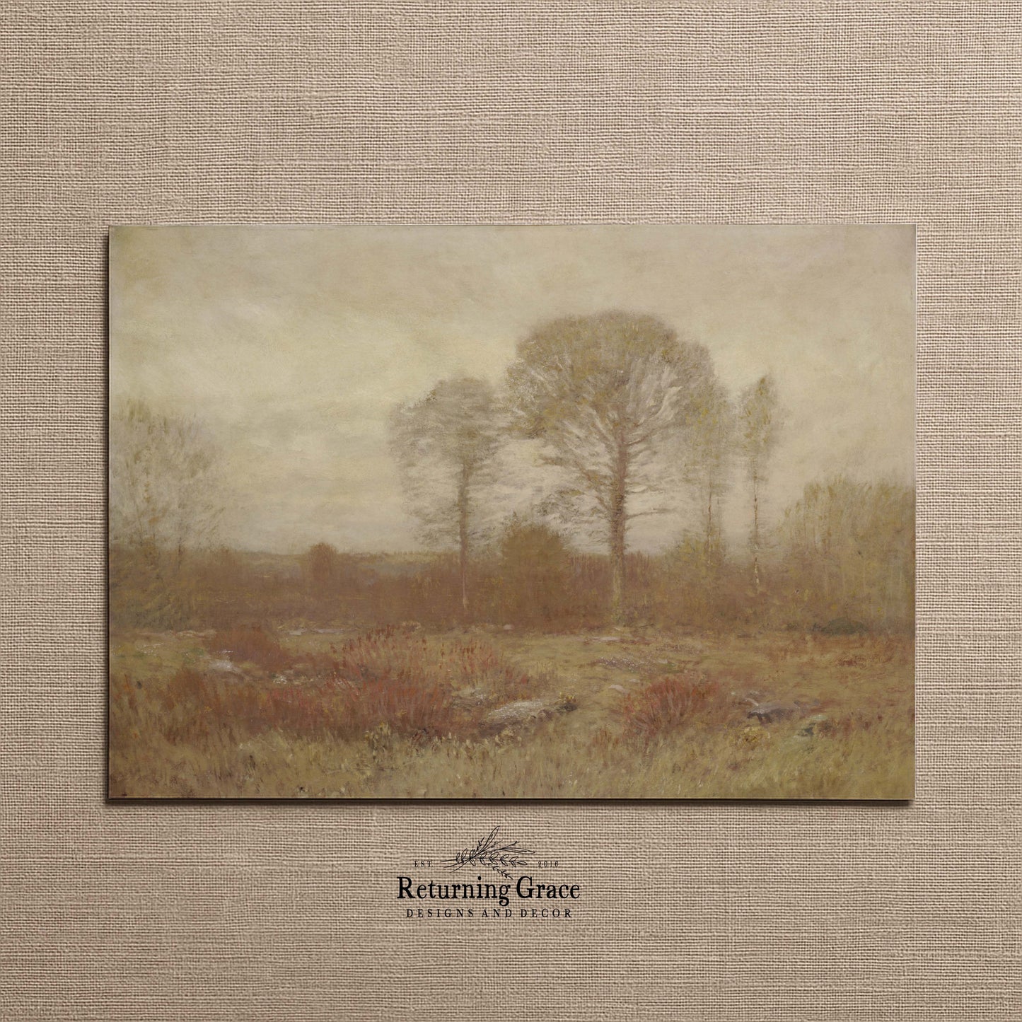 Neutral Fall Landscape Printable Art