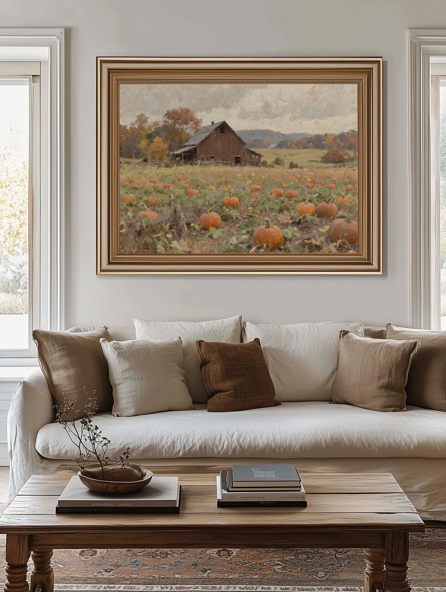 Pumpkin Field Harvest Fall Printable Art