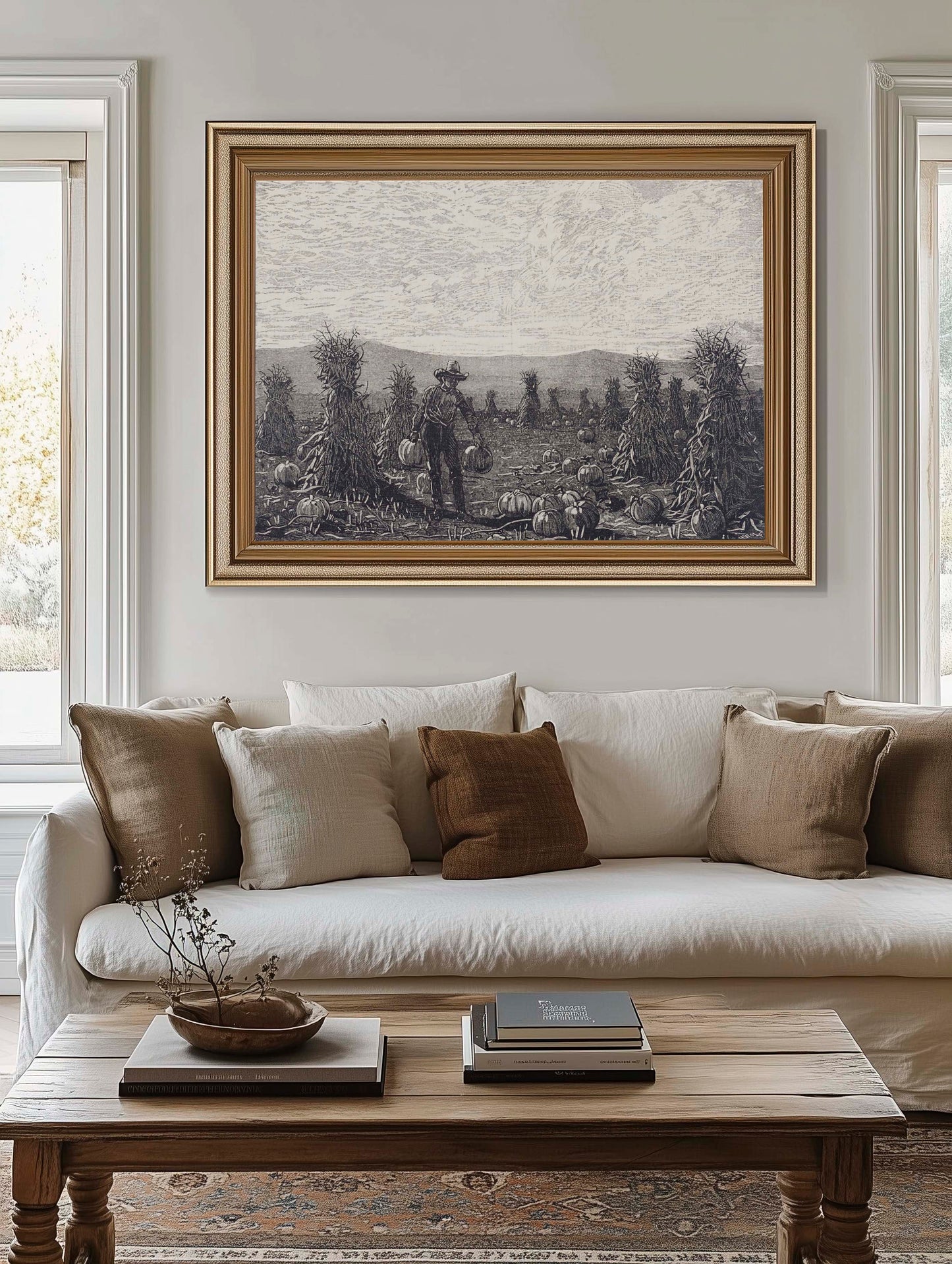 Pumpkins Among the Corn Fall Printable Art