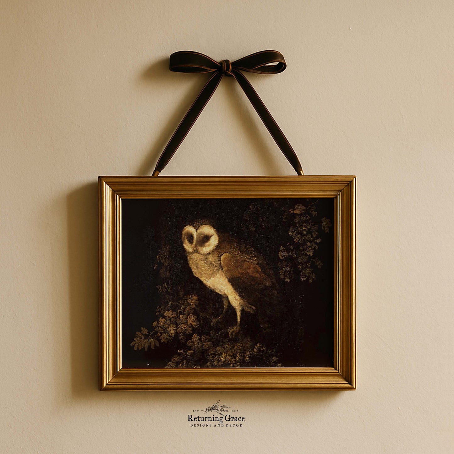 Moody Vintage Owl Wall Printable Art