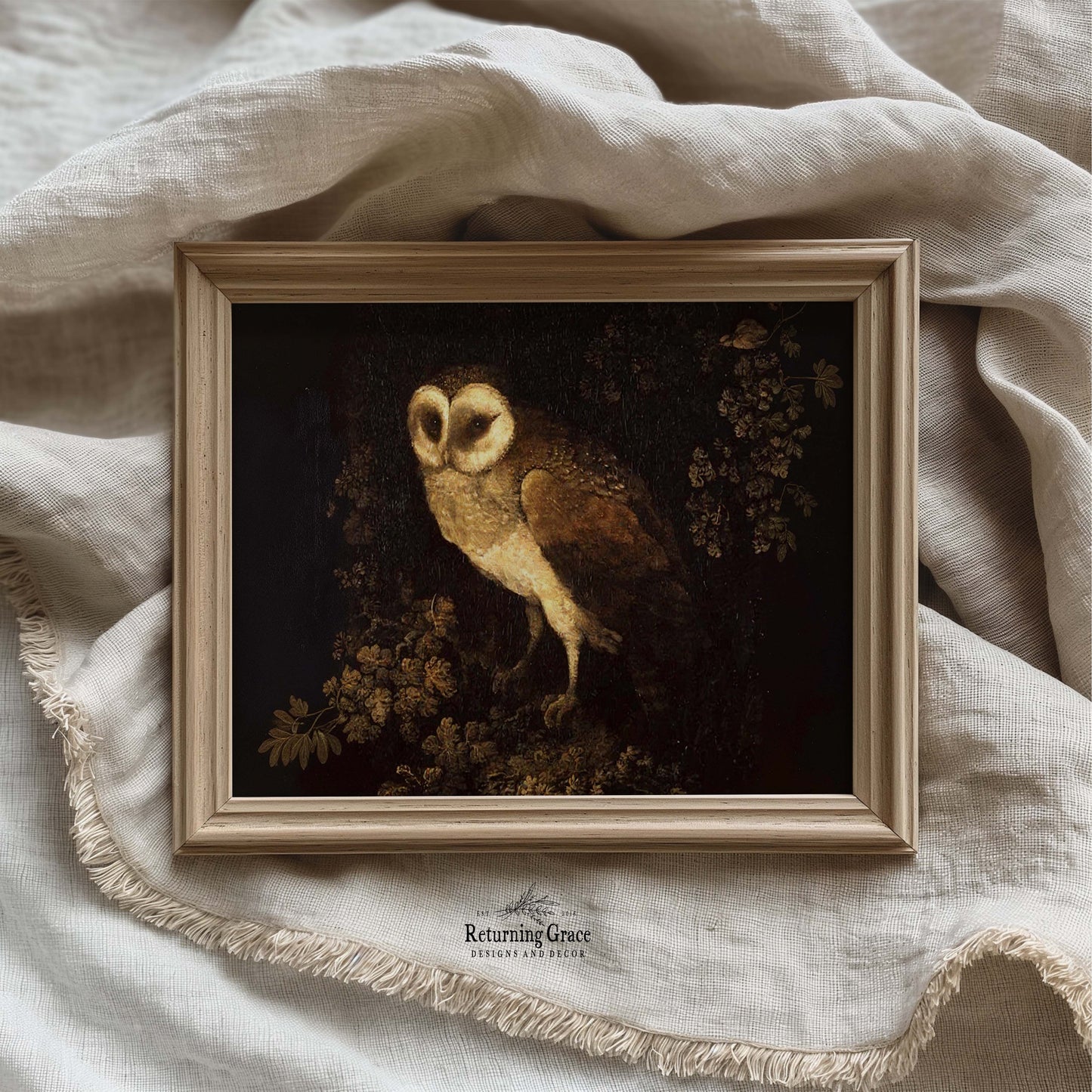 Moody Vintage Owl Wall Printable Art