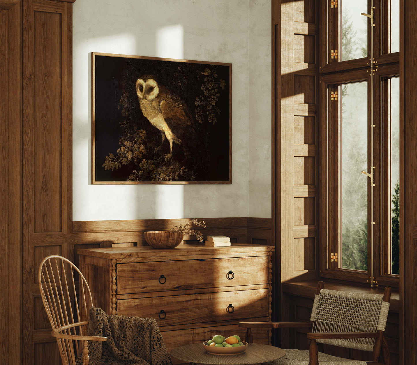 Moody Vintage Owl Wall Printable Art