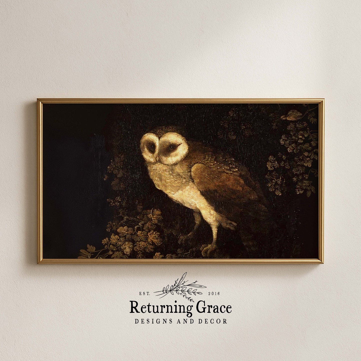 Vintage Moody Owl TV Art