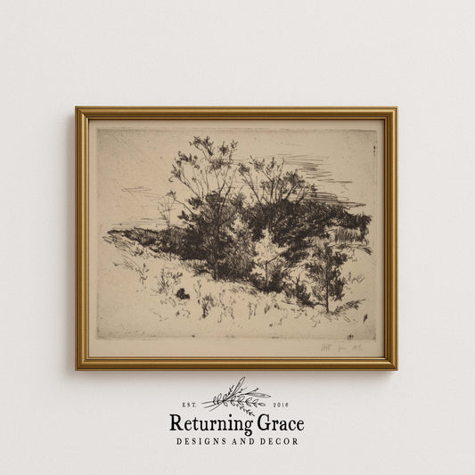 Autumn Black and White Sketch Printable Art