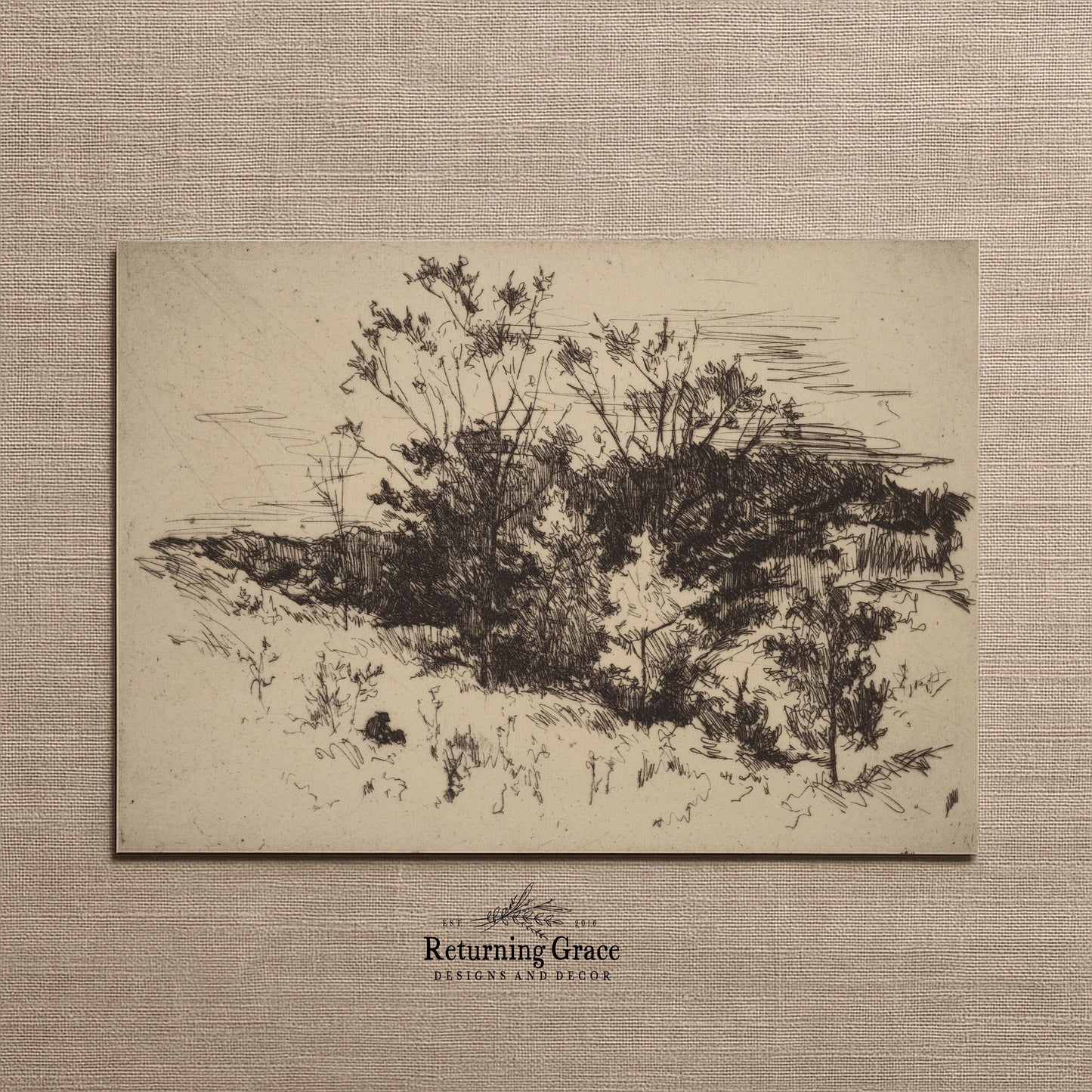 Autumn Black and White Sketch Printable Art