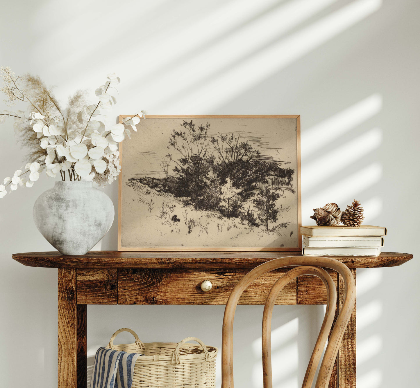 Autumn Black and White Sketch Printable Art
