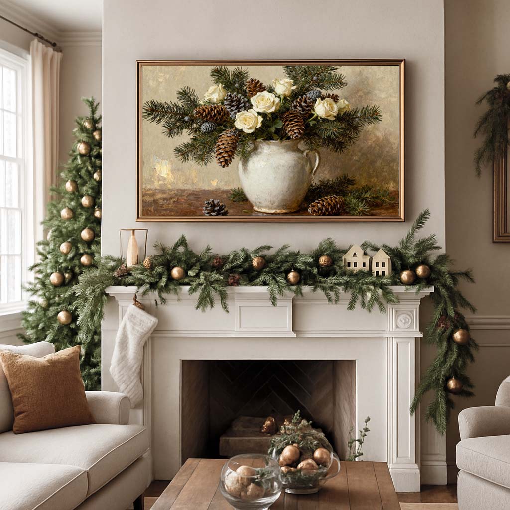 Christmas Florals Still Life TV Art