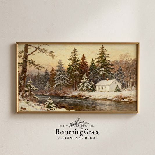 Christmas Cottage at Sunrise TV Art