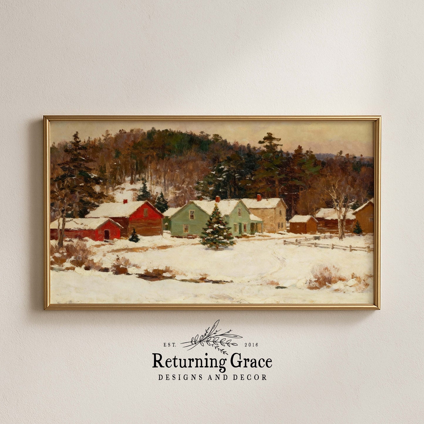 Christmas Village TV Art