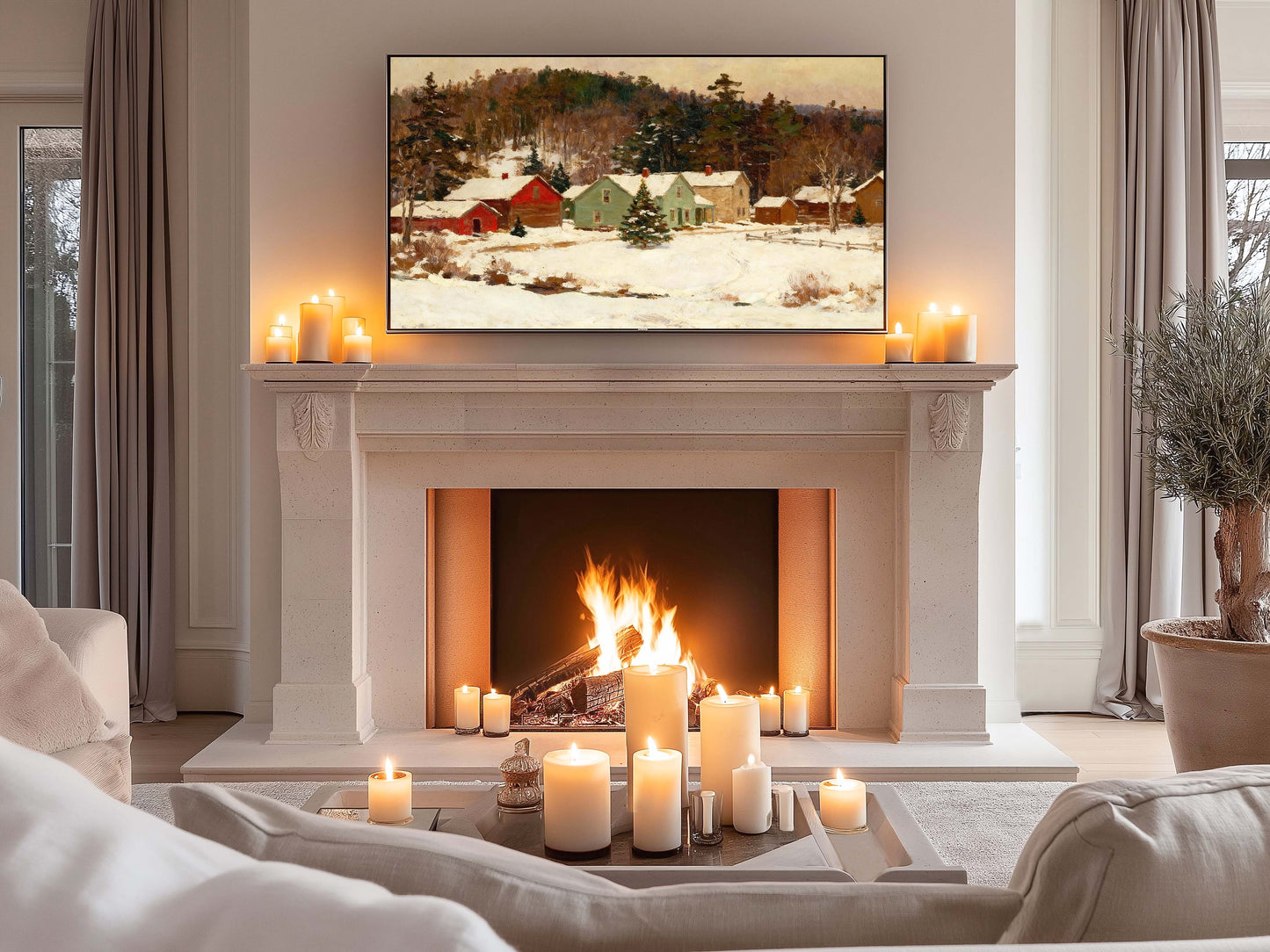Christmas Village TV Art