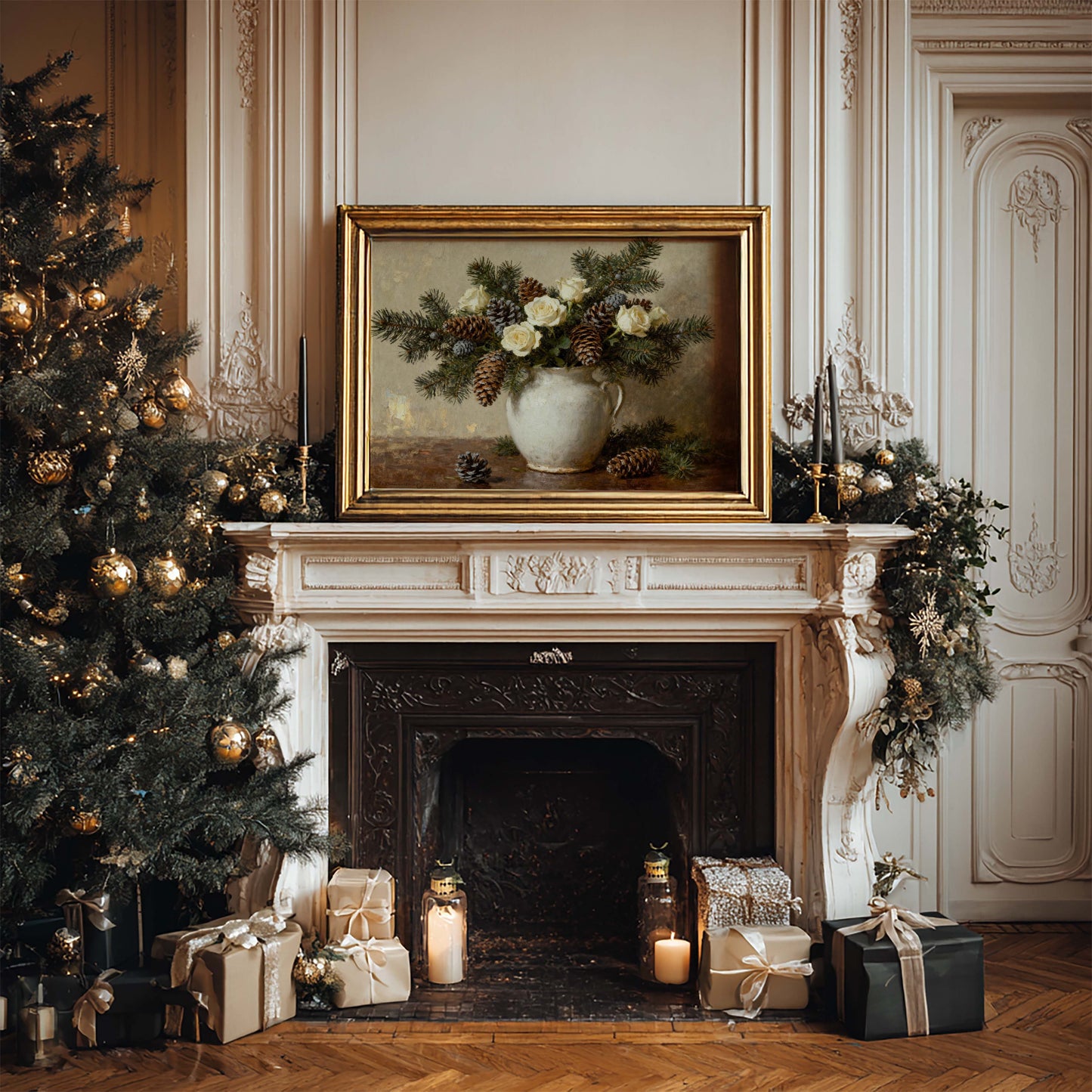 Christmas Florals Still Life Printable Art