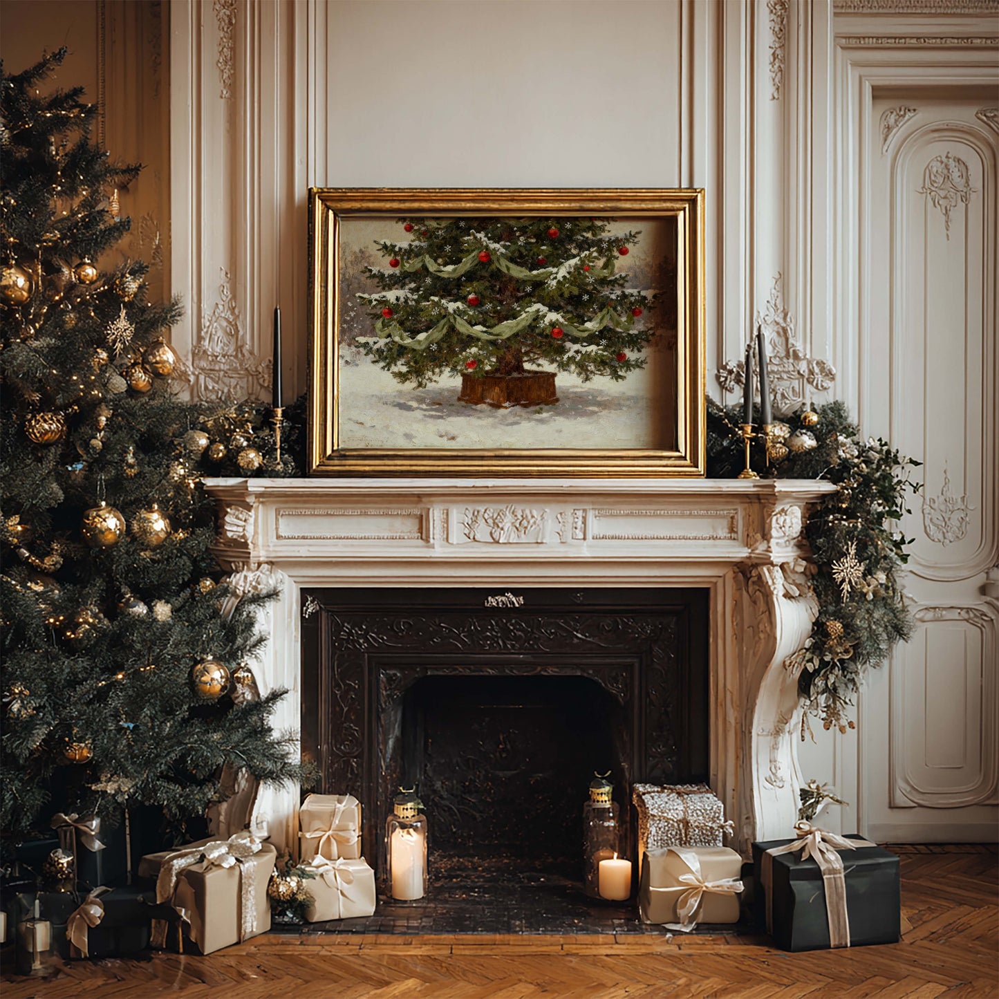 Christmas Tree in the Snow Printable Art