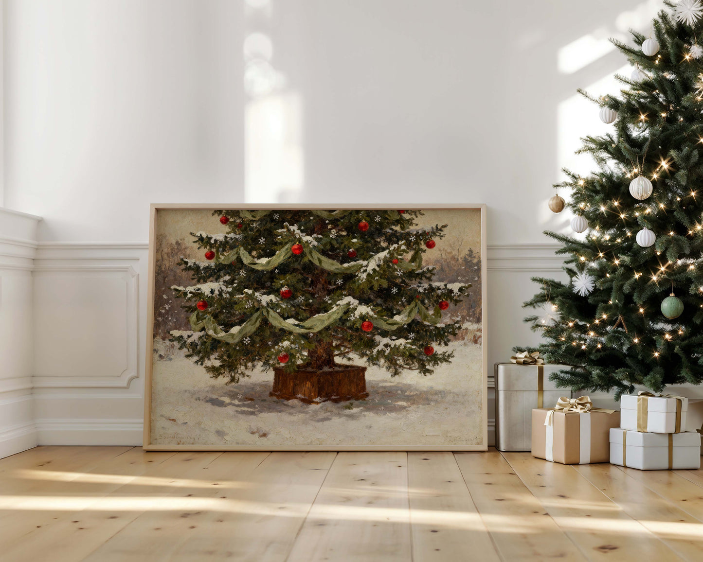 Christmas Tree in the Snow Printable Art