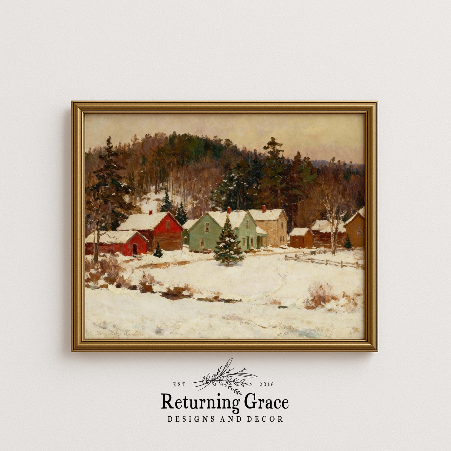 Christmas Village Printable Art