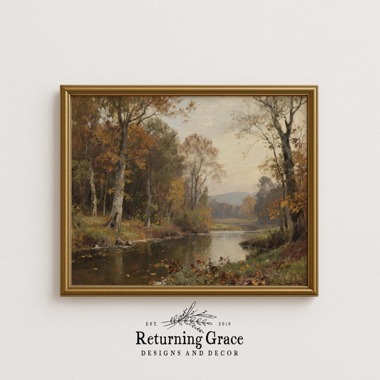 Leaves in the River Fall Printable Art