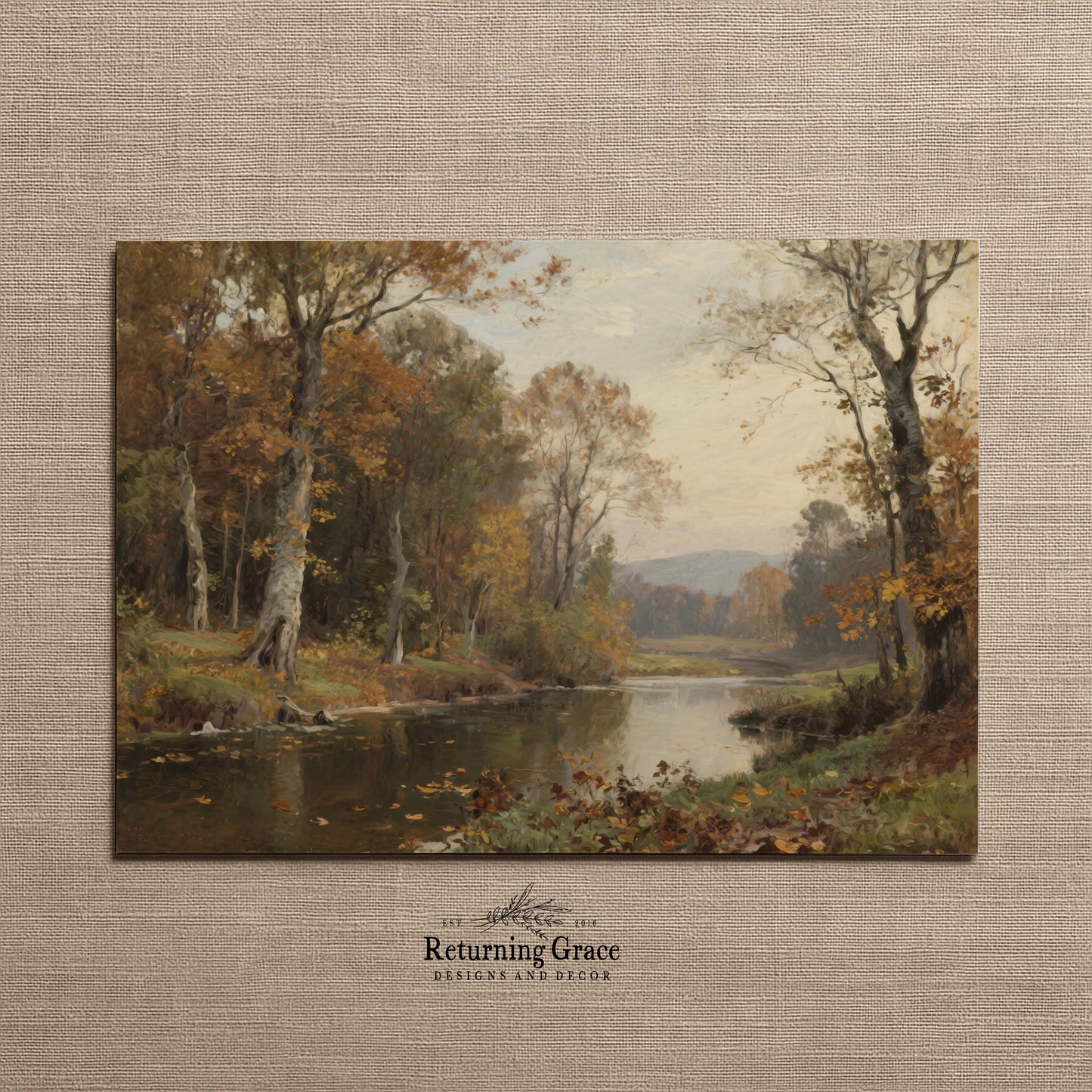 Leaves in the River Fall Printable Art