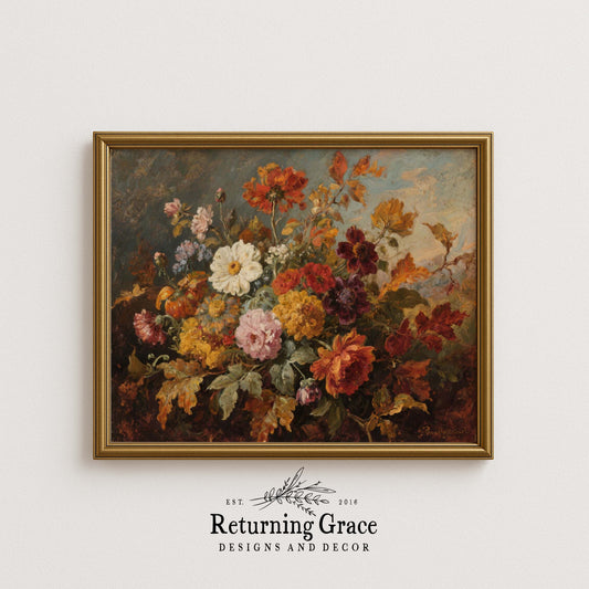 Moody Fall Flowers Printable Art