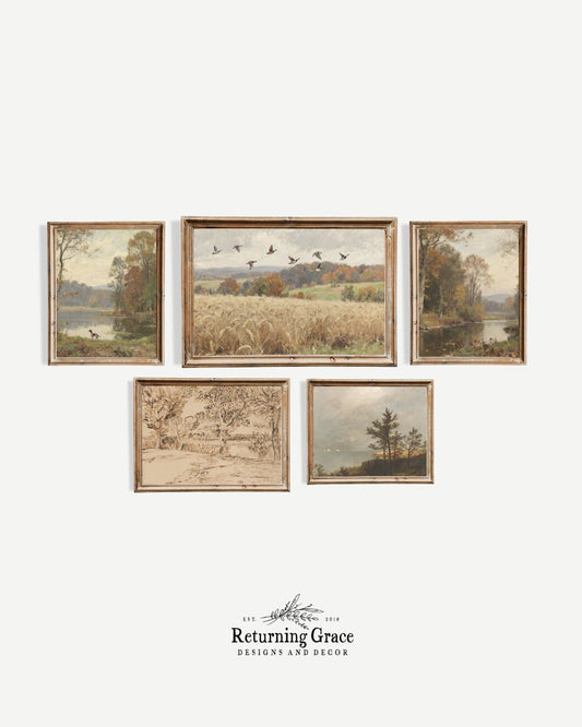 Neutral Landscape Fall Gallery Wall Printable Art