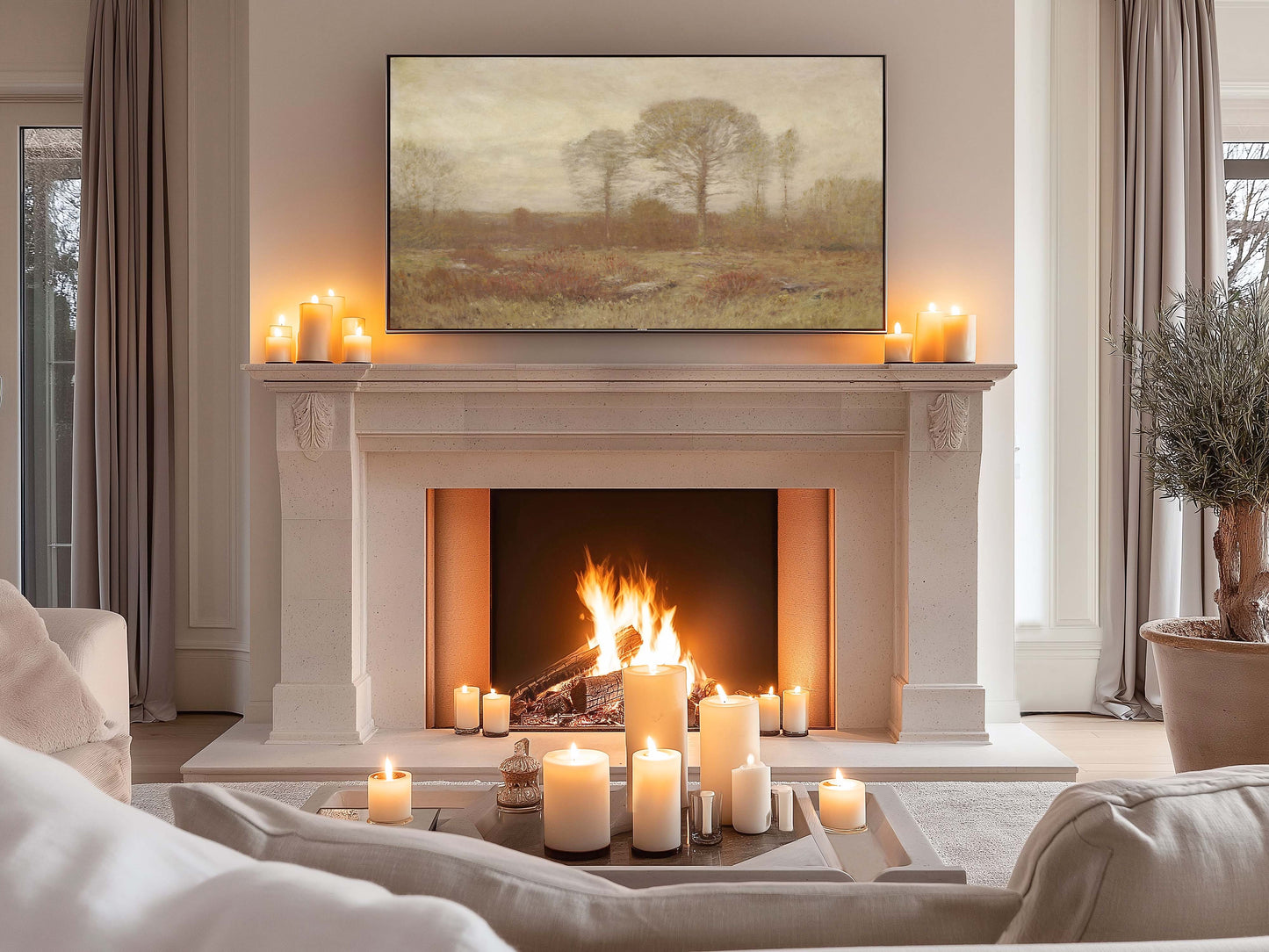 Neutral Fall Landscape TV Art
