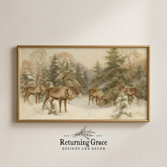 Reindeer in the Snow TV Art