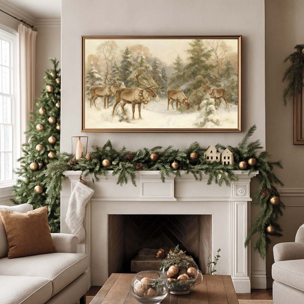 Reindeer in the Snow TV Art