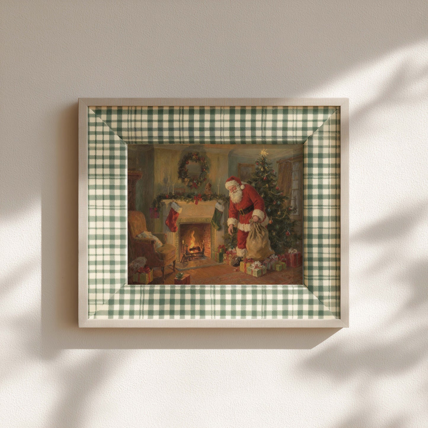 Santa Delivering Presents Printable Art