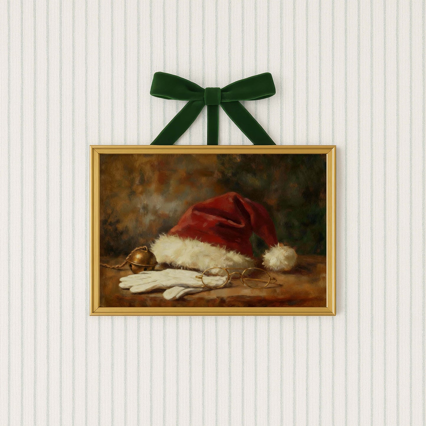 Santa Hat and Glasses Printable Art