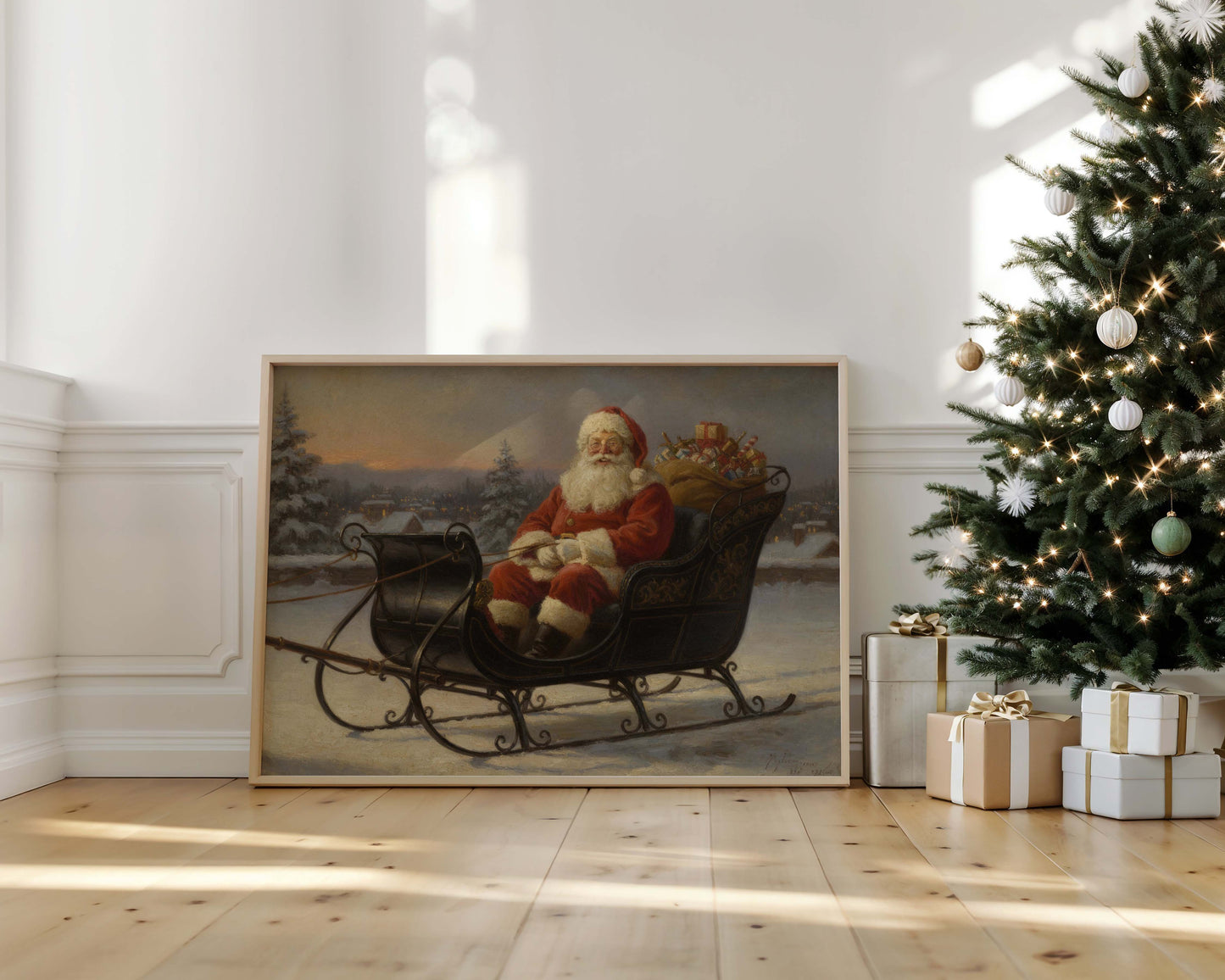 Santa in the Sleigh Printable Art