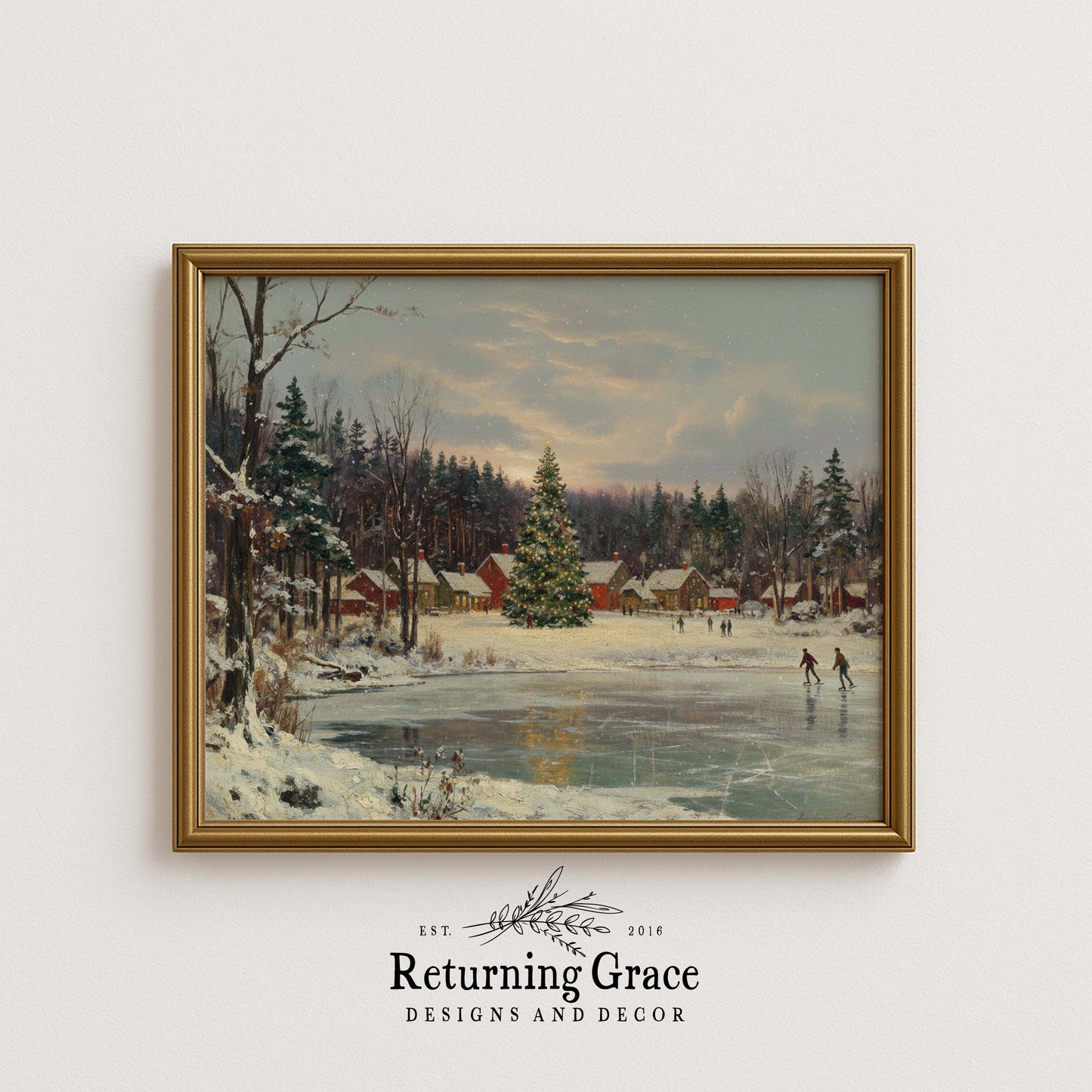 Skating at the Village Printable Art