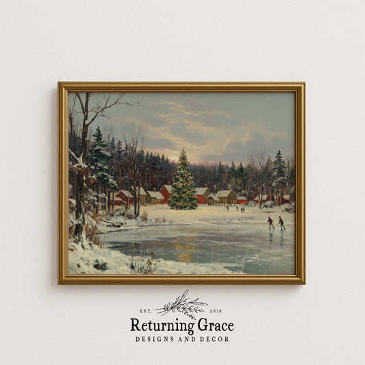 Skating at the Village Printable Art