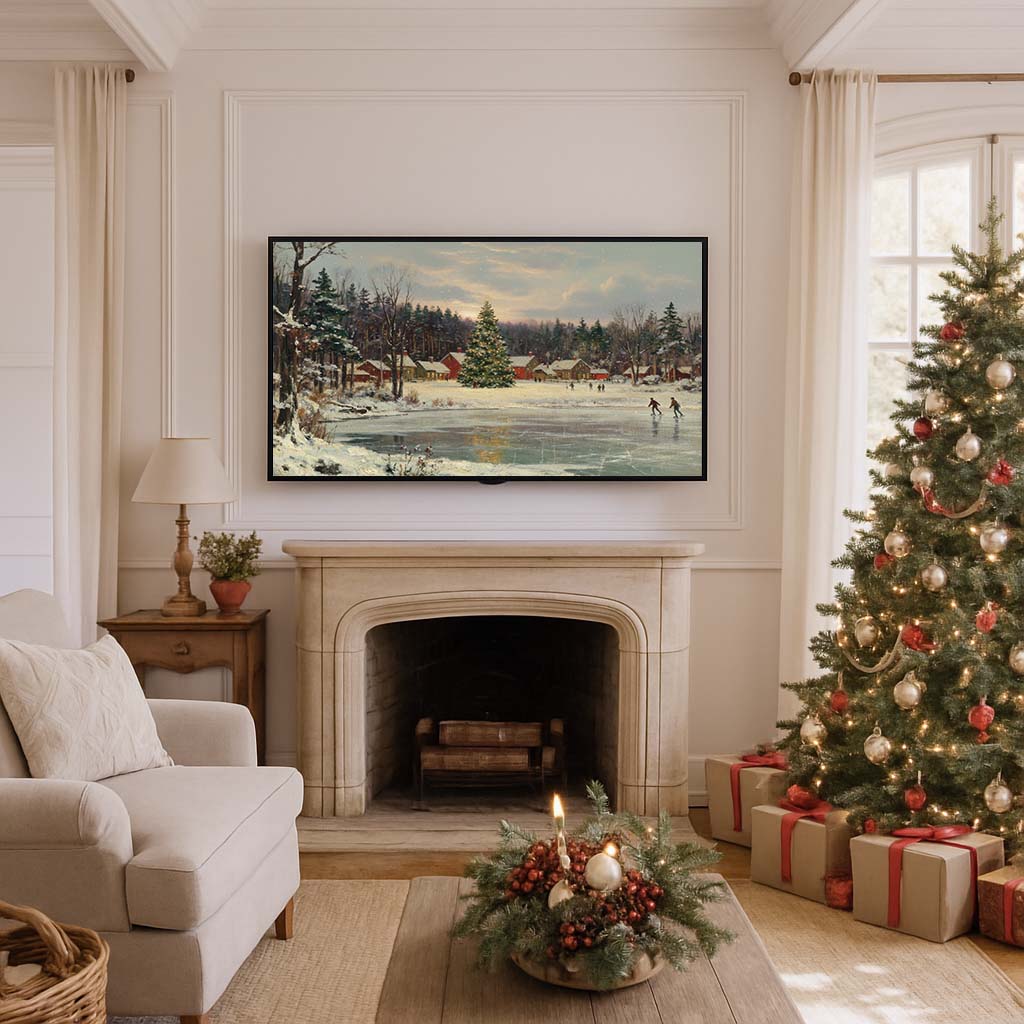 Skating at the Village TV Art