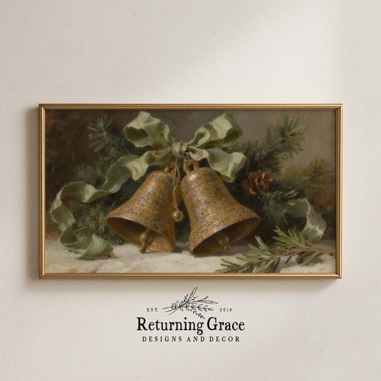 Vintage Bells and Bow TV Art