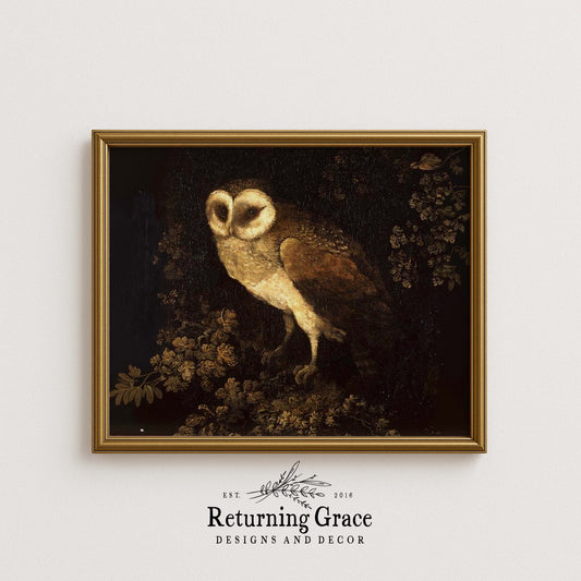 Moody Vintage Owl Wall Printable Art