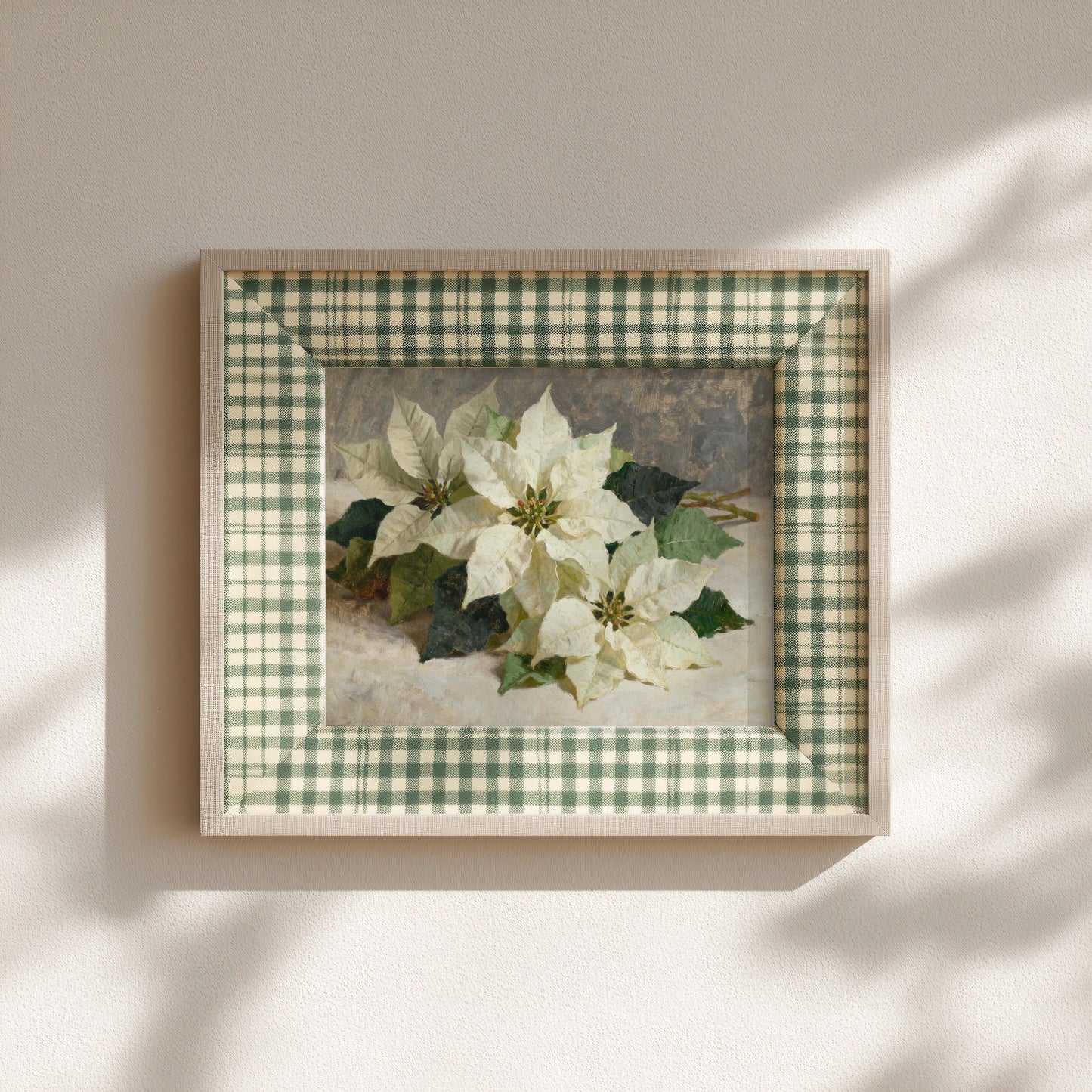 White Poinsettia Printable Art