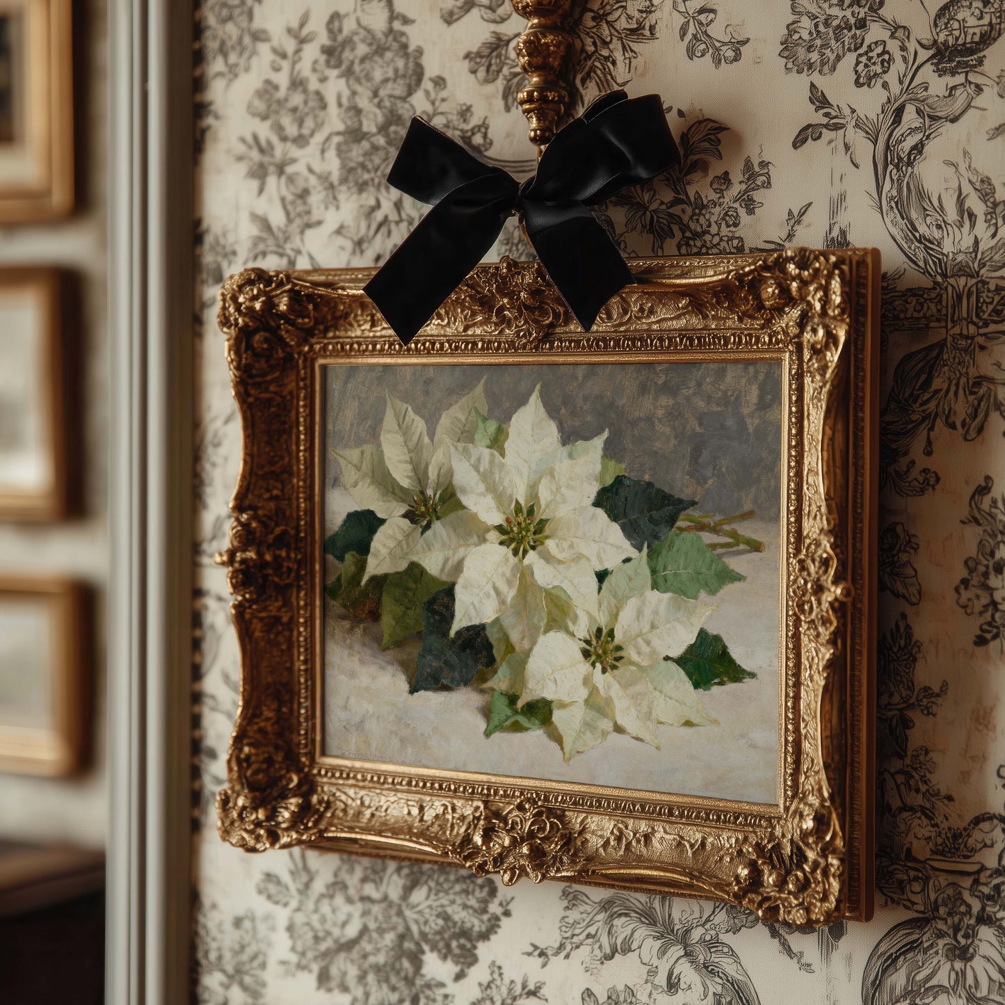 White Poinsettia Printable Art