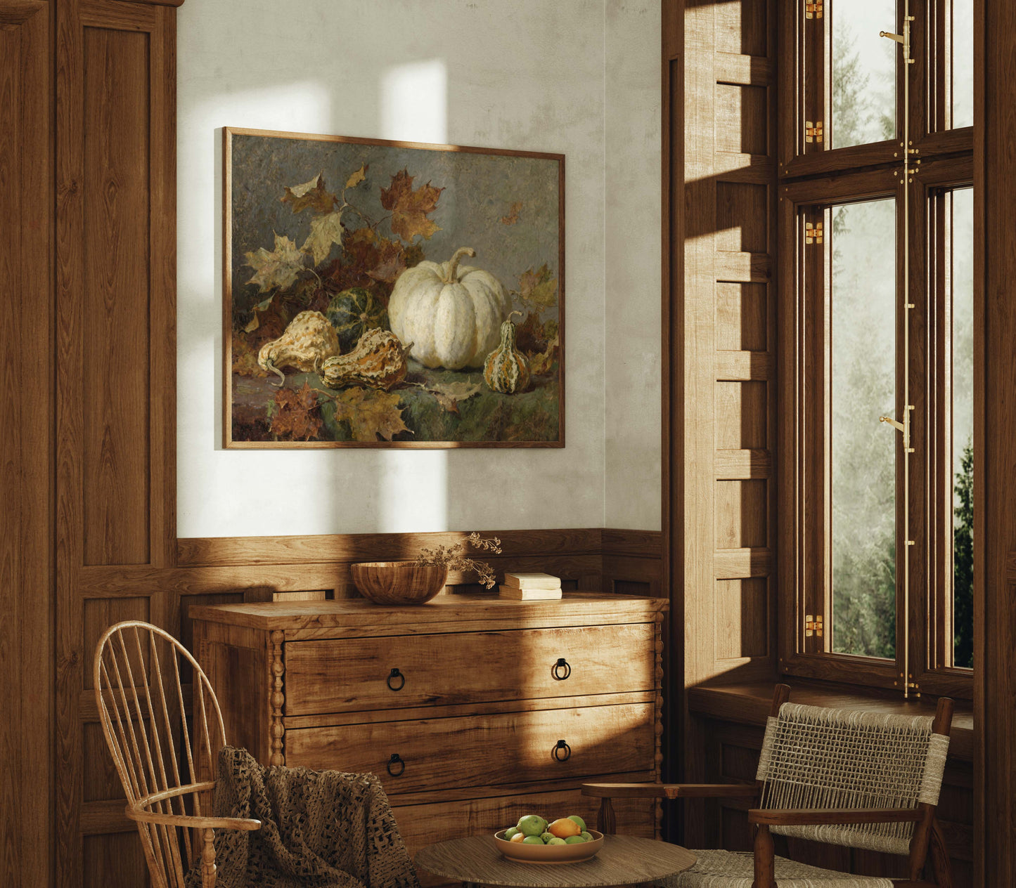 White Pumpkins and Gourds Still Life Printable Art