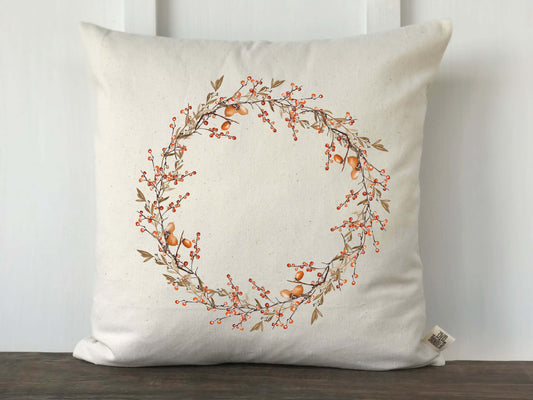 Fall Acorn Wreath Pillow Cover