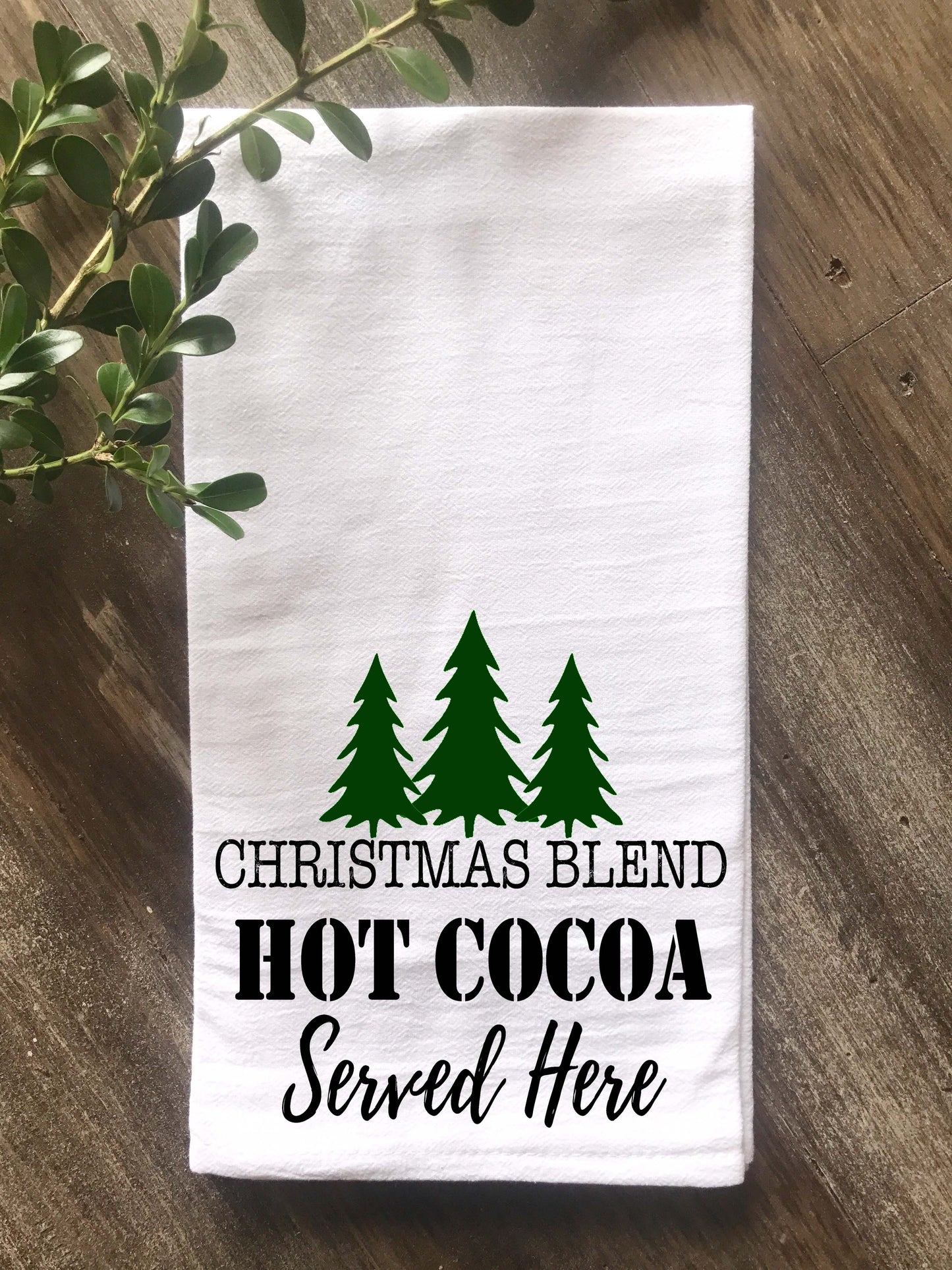 Christmas Blend Hot Cocoa Flour Sack Tea Towel - Returning Grace Designs