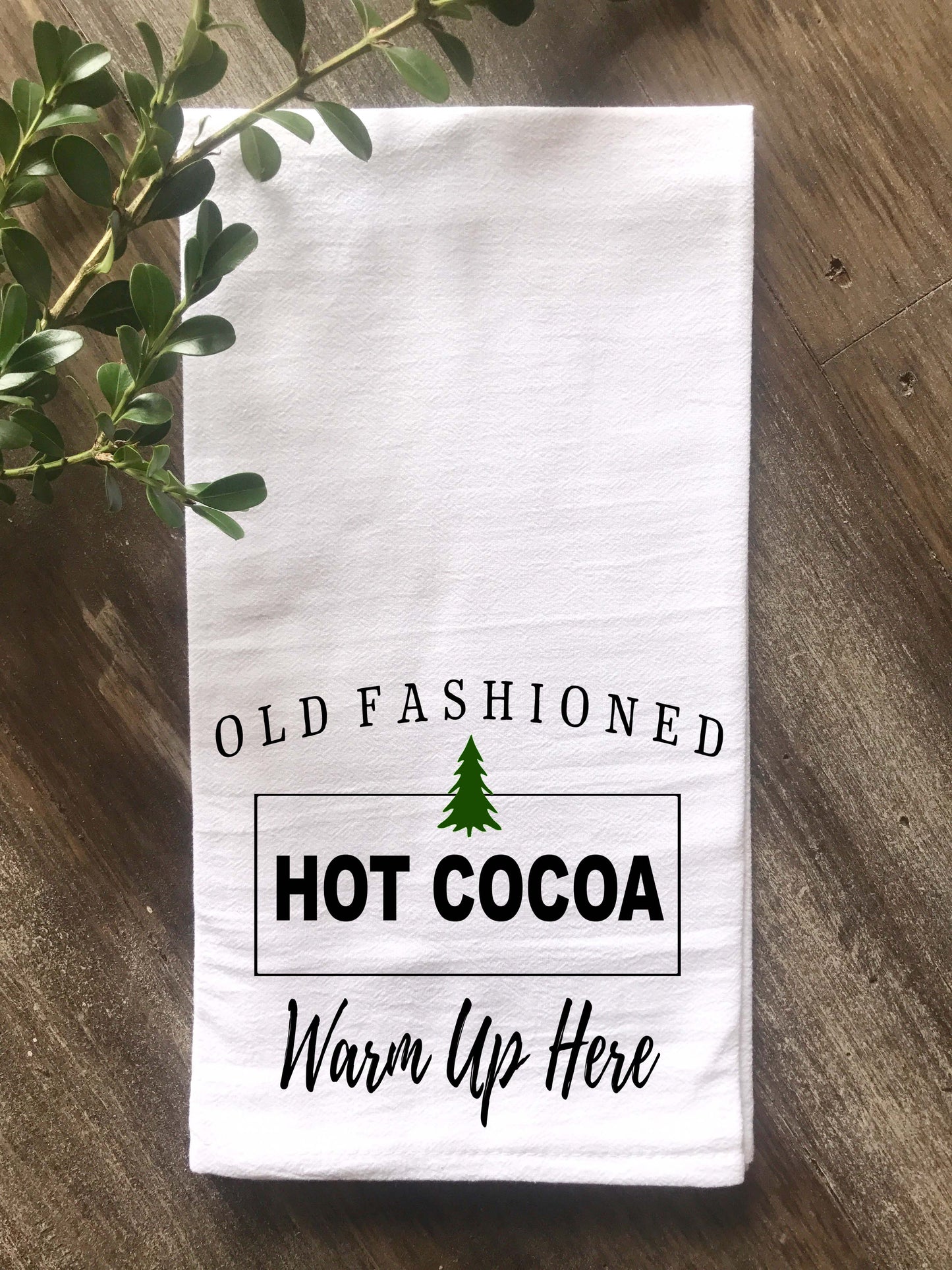 Old Fashioned Hot Cocoa Flour Sack Tea Towel - Returning Grace Designs