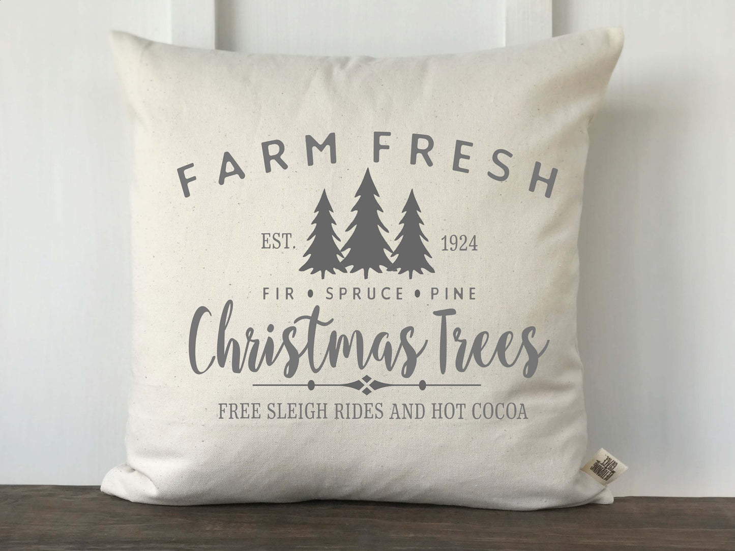 Farm Fresh Christmas Trees Farmhouse Pillow Cover - Returning Grace Designs