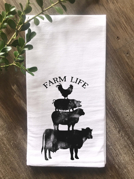 Farm Life Floursack Tea Towel - Returning Grace Designs