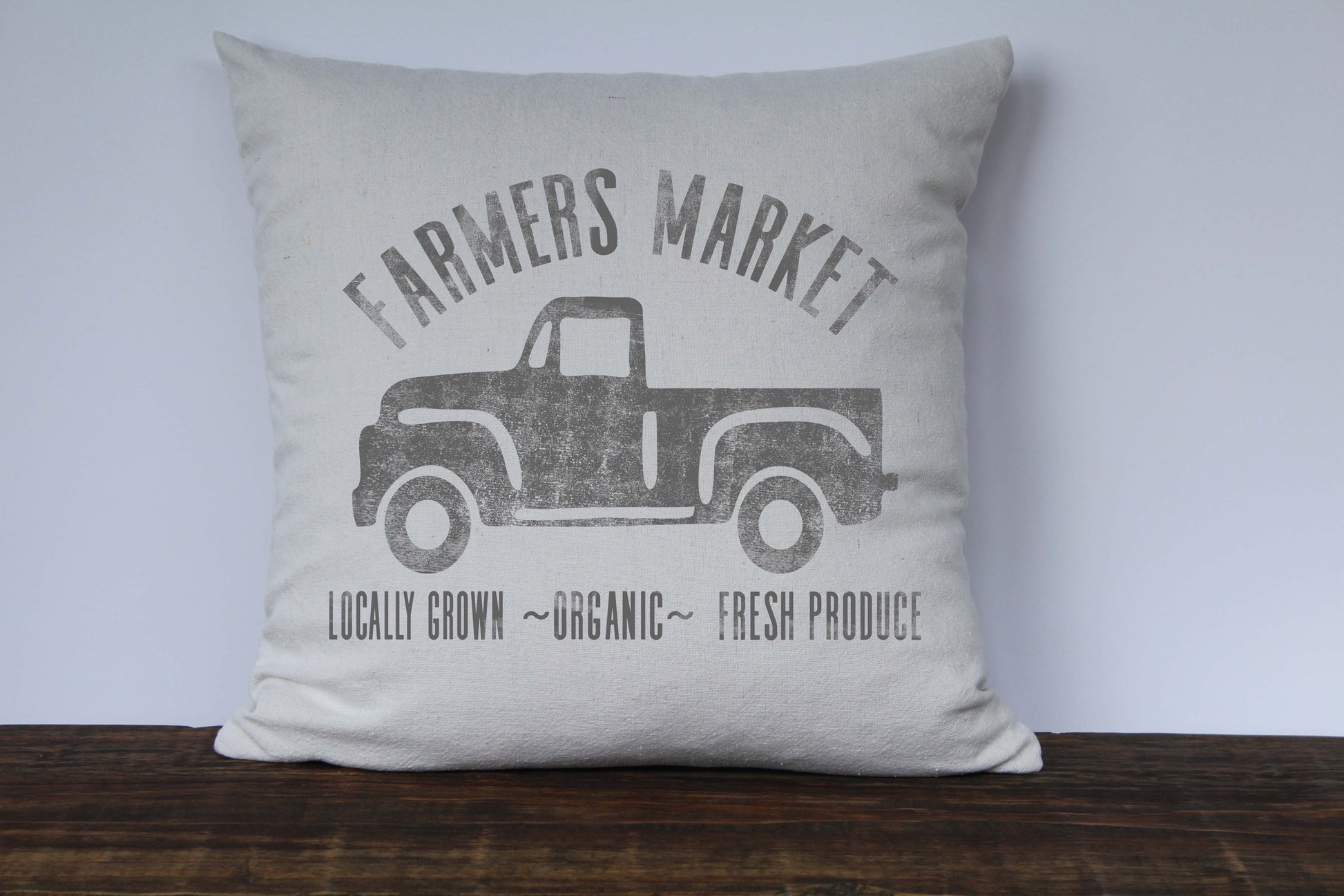 Farmers Market Vintage Truck Pillow Cover - Returning Grace Designs